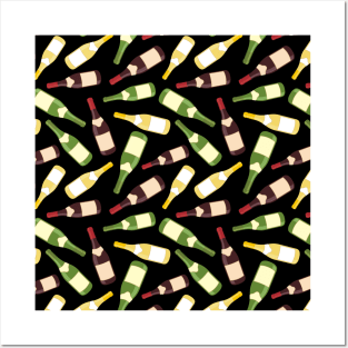 Wine Bottles Pattern Posters and Art